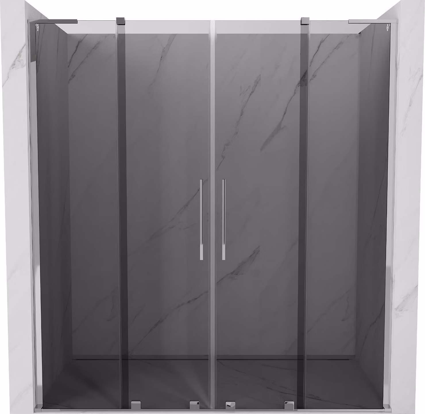 Mexen Velar L Duo porta doccia scorrevole 200 cm, grafite, cromo - 871-200-003-42-01