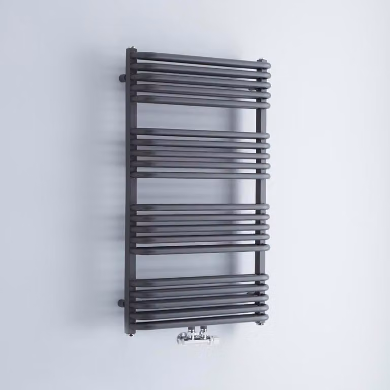 Scaldasalviette Termoarredo Bagno Curvo con Attacco Centrale - Antracite - 1000 x 600mm - 920W - Arch
