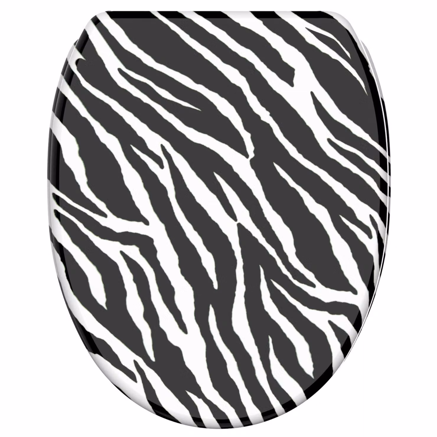 Sedile WC SANILO® con chiusura ammortizzata e chiusura rapida, effetto zebra; coperchio WC direttamente dal produttore, coperchio per WC, sedile WC, coperchio per WC