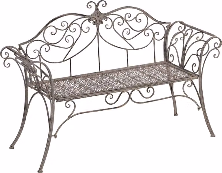 Divano - Romantico - 133x47x90 cm - Stahl - Grau gewaschen