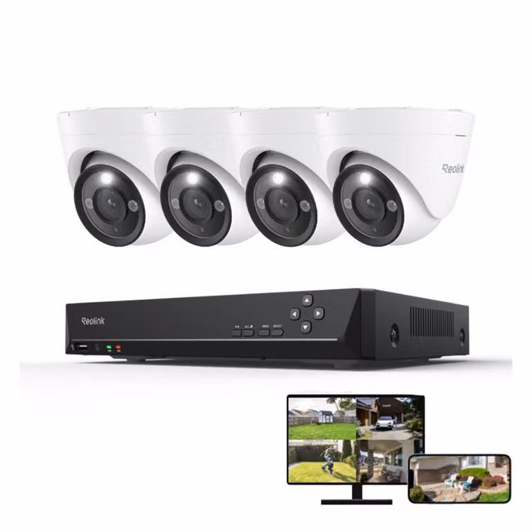 Sistema di sorveglianza PoE da 12 MP di Reolink, telecamere di sicurezza a cupola 4X 6K 12MP e NVR PoE 8CH 2TB, registrazione 24/7, rilevamento persone/veicoli/animali domestici