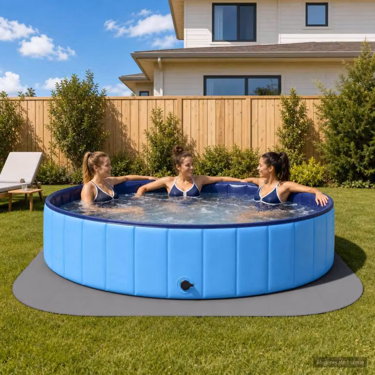 Tappetino protettivo per piscine, confezione da 49 pezzi, diametro 408 cm, forma circolare, materiale: schiuma EVA, colore: grigio