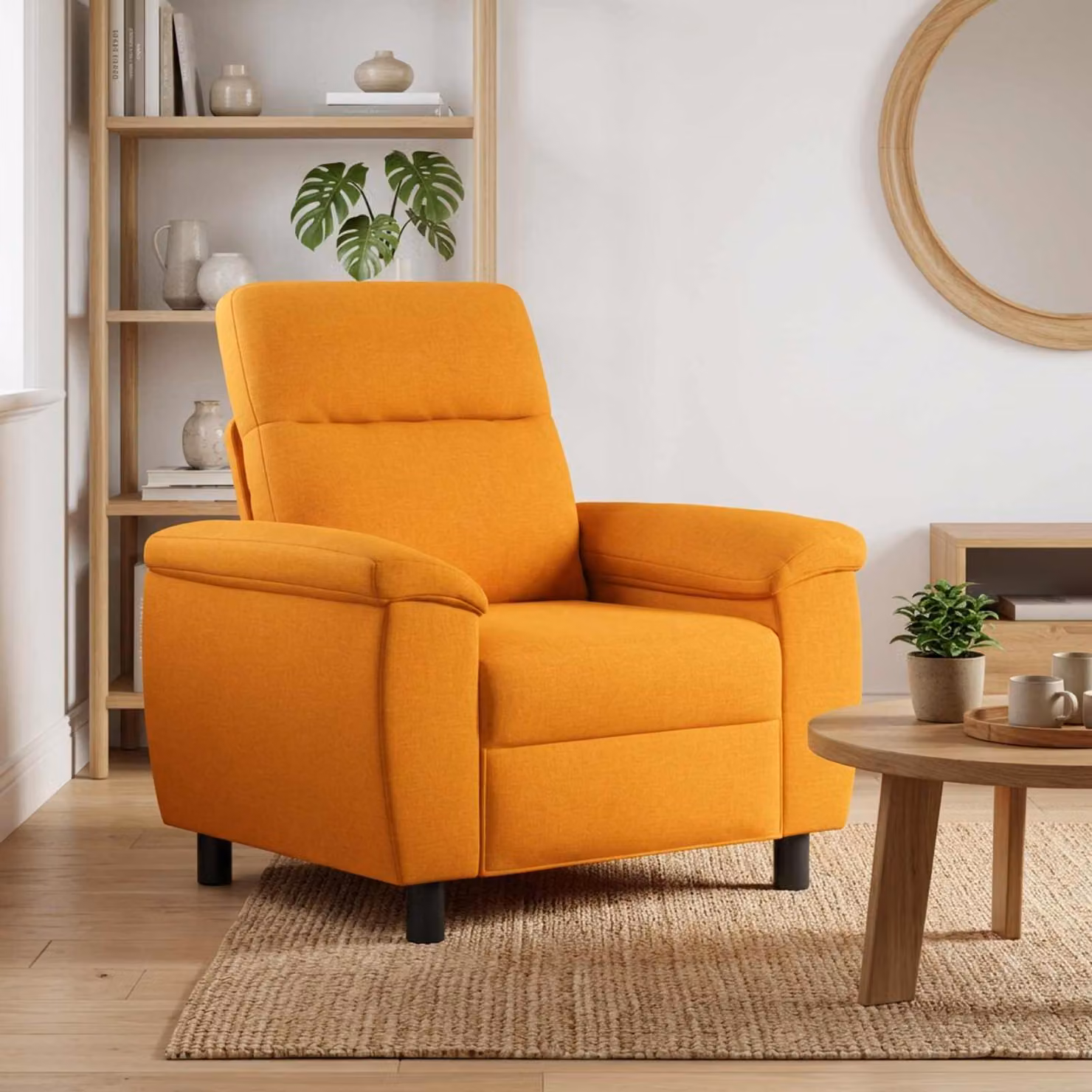 Divano moderno vidaXL in tessuto giallo e arancione L/P/H: 95 x 90 x 95 cm