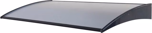 Pensilina tettoia da esterno Fredi con copertura e laterali in alluminio composito, L: 140 cm, P: 75 cm, disponibile in nero e grigio – 1