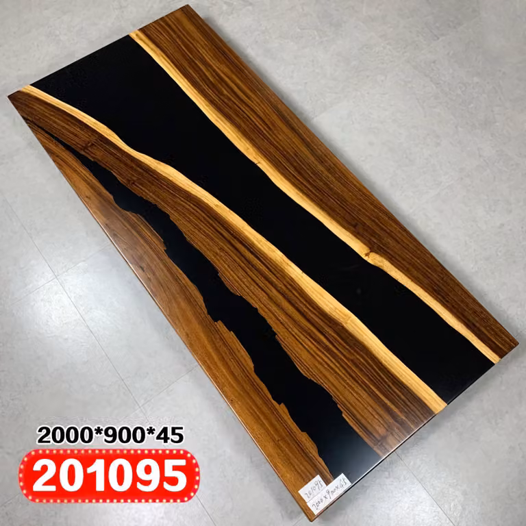 Epoxid harz esstisch echtes massiv holz möbel wasserfall epoxy tisch 200x90