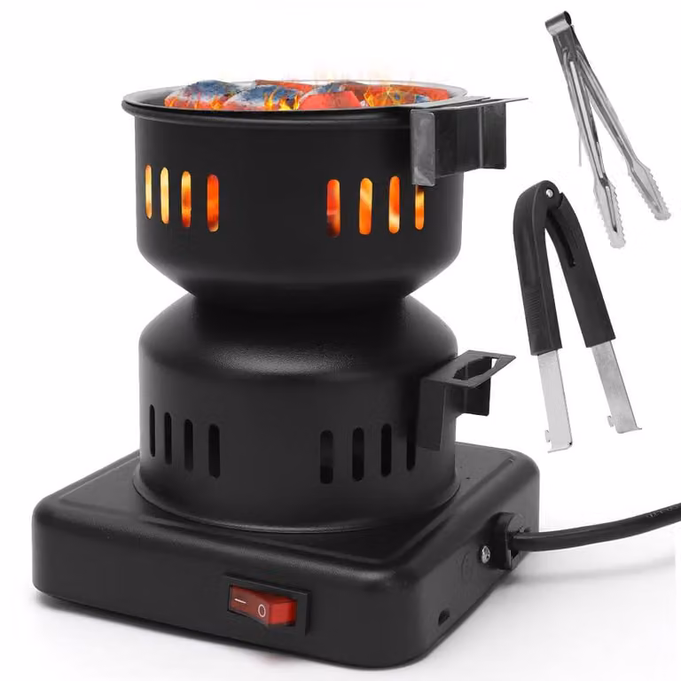 Accenditore elettrico a carbone da 500 W con bruciatore removibile