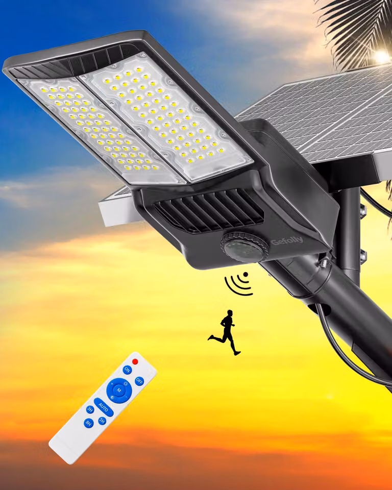 Lampada solare da esterno, 500.000 lumen, 6500 K, grado di protezione IP67, 104 LED, batteria da 40 Ah