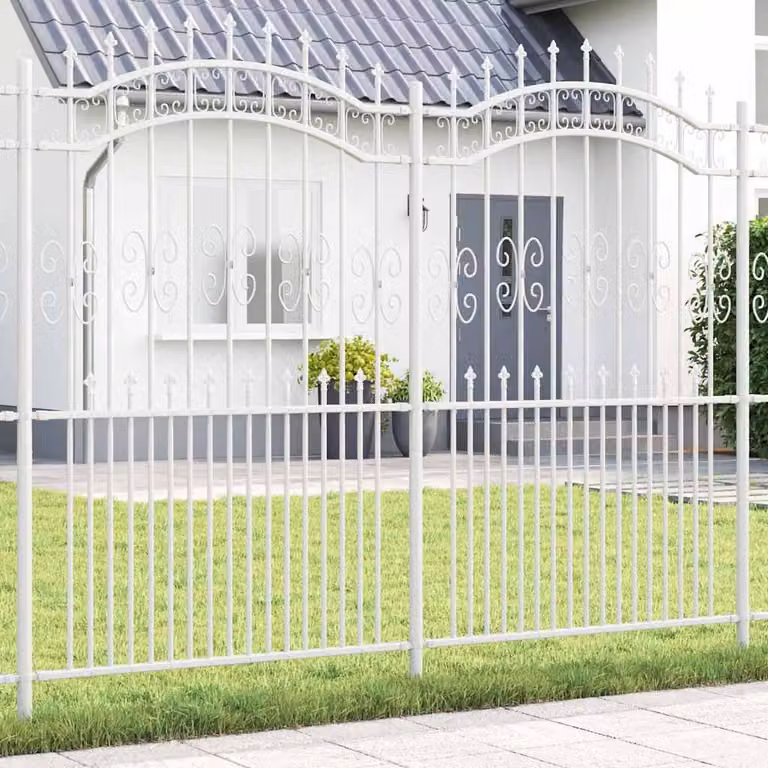 Maison Exclusive - Recinzione per giardino KAMPEN, 240 x 228 cm, acciaio verniciato a polvere, colore bianco