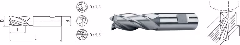 Fresa Elmag HSS Co8 DIN 844, 72428