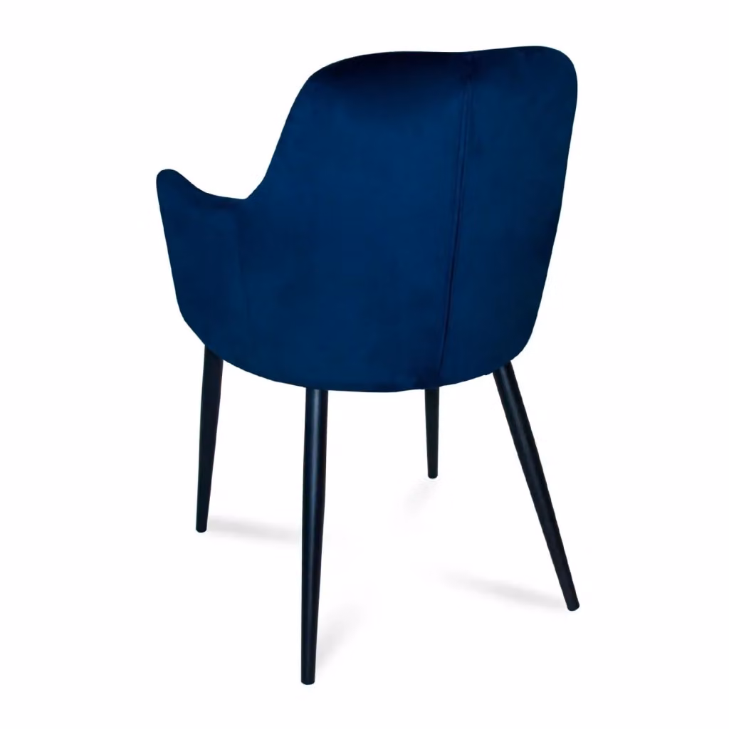 Poltrona Gunnar Casa Thai S.L. in velluto blu con gambe nere – 2