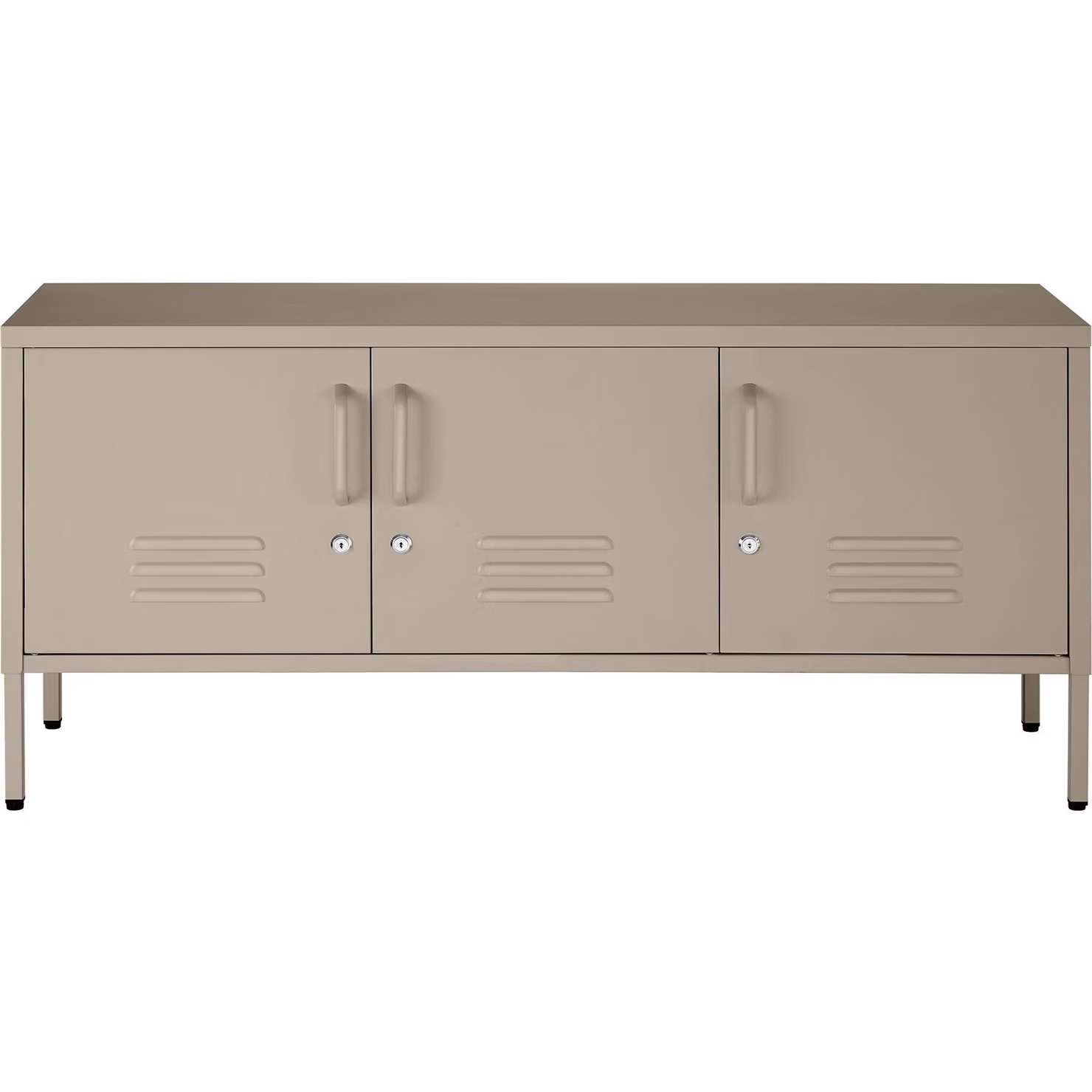 Credenza moderna TecTake GmbH in colore beige laccato per soggiorno, cucina o ufficio, L: 120 cm, P: 37,5 cm, H: 55,5 cm – 2