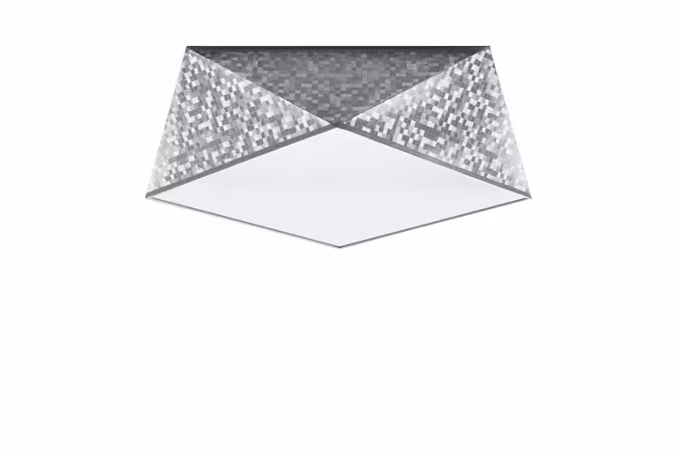 Lampada da soffitto HEXA 35 argento 2xE27 15W PVC 15x35x35cm Sollux Lighting