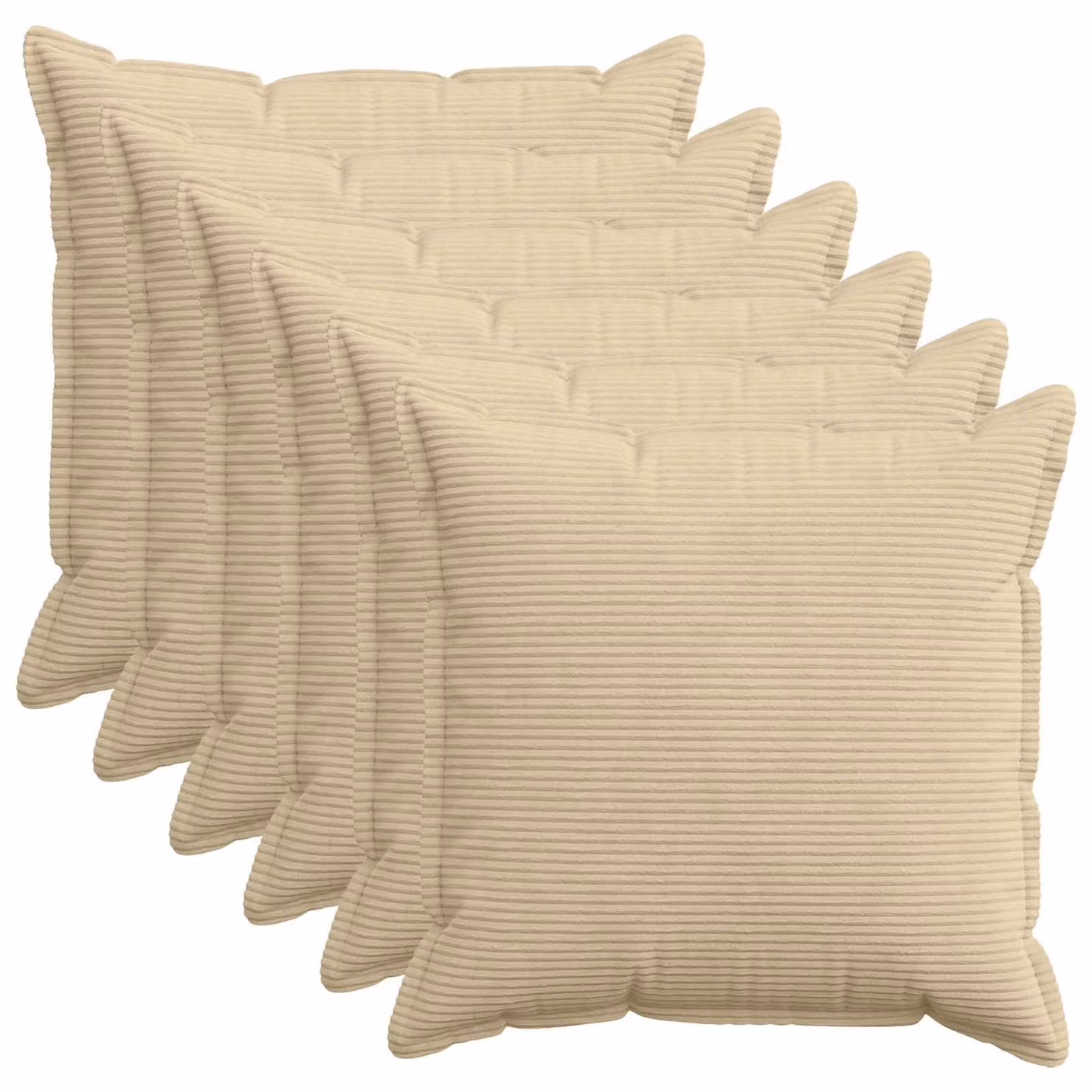 Set di 6 federe vidaXL HOUTEN in velluto a coste, Grigio Verde Chiaro, 70 x 70 cm