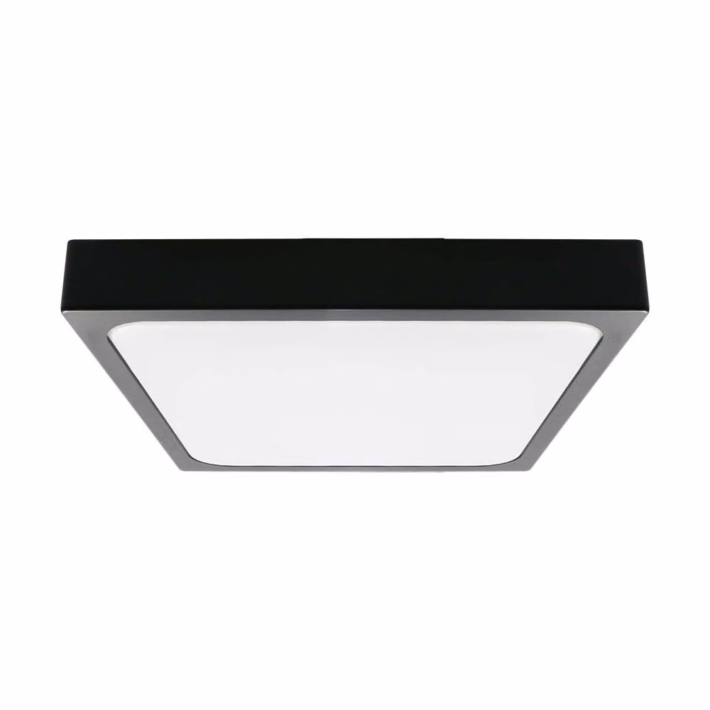 V-TAC VT-8624SB-SQ Plafoniera led 24W sensore di movimento microonde integrato IP44 quadrato nero 360° 4000K - 7673