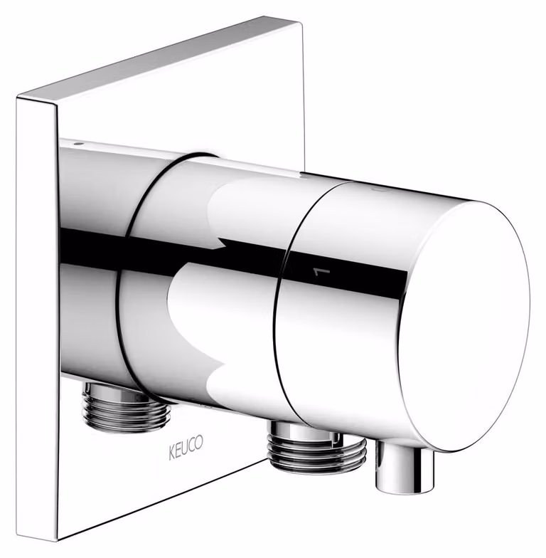 KEUCO IXMO Vanne d'inversion à encastrer 3 consommateurs, raccord de flexible, poignée Comfort, avec arrêt, rosace carrée, 59549011102, 59549011102