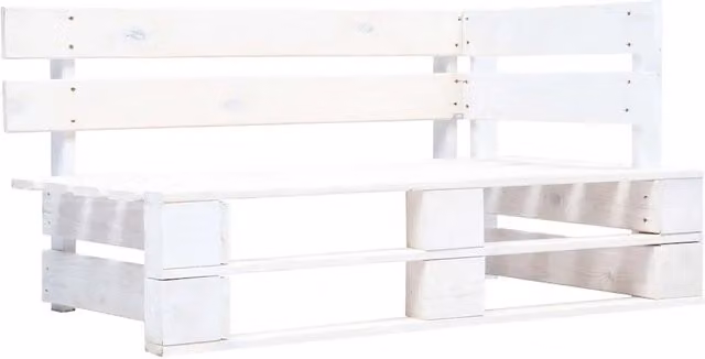 Divano Angolare da Giardino-Sofa da giardino Pallet Legno Pino Impregnato Bianco 112867