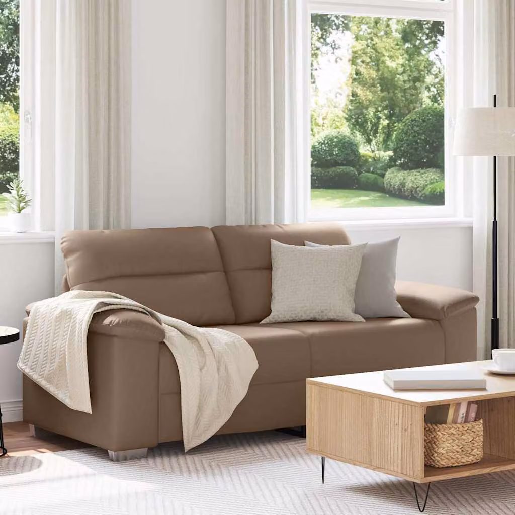 Divano a 2 posti vidaXL in similpelle color beige o marrone, stile moderno, L 180 x P 81 x H 84 cm