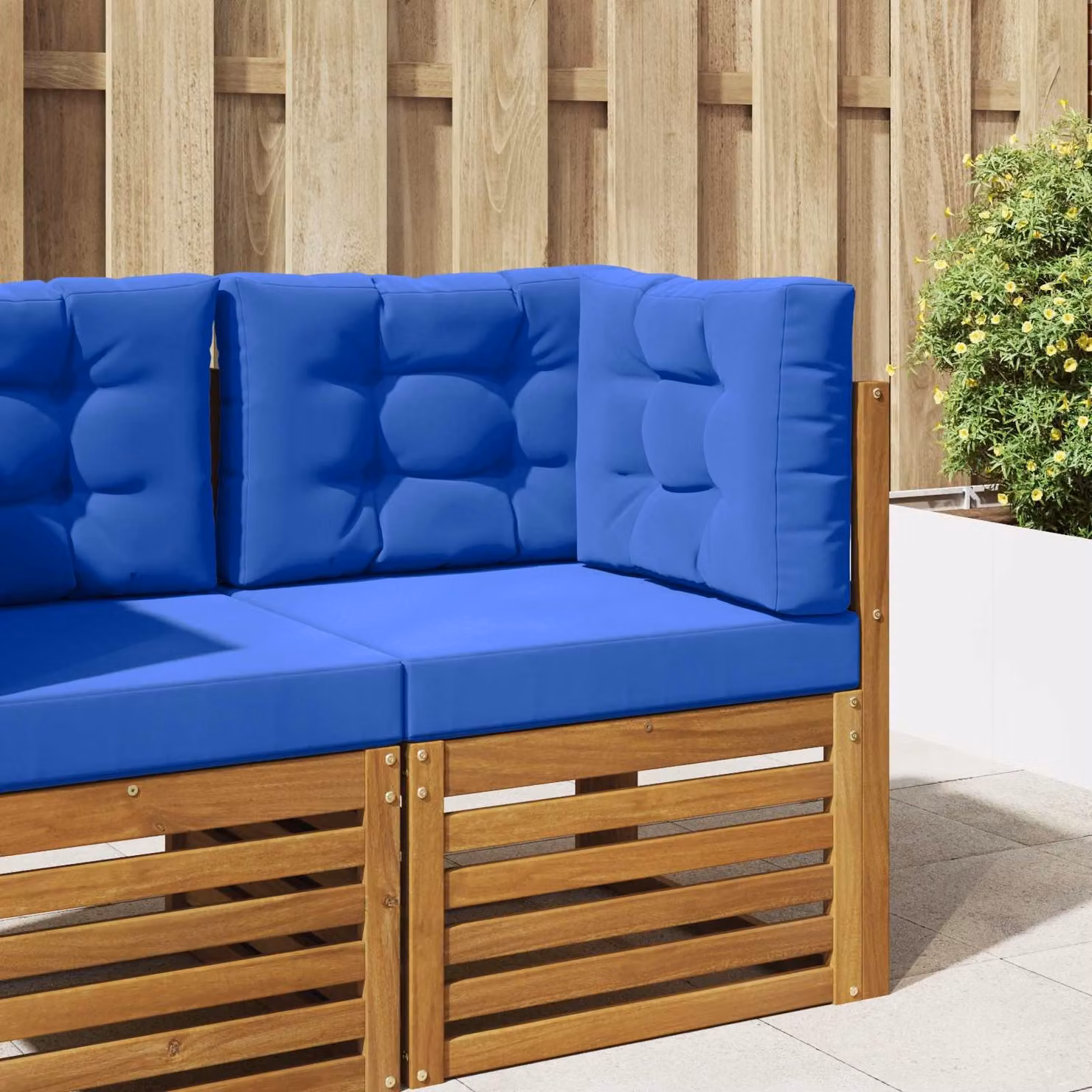 Cuscino da divano per esterno vidaXL in poliestere blu, L 60 cm x P 60 cm x H 60 cm