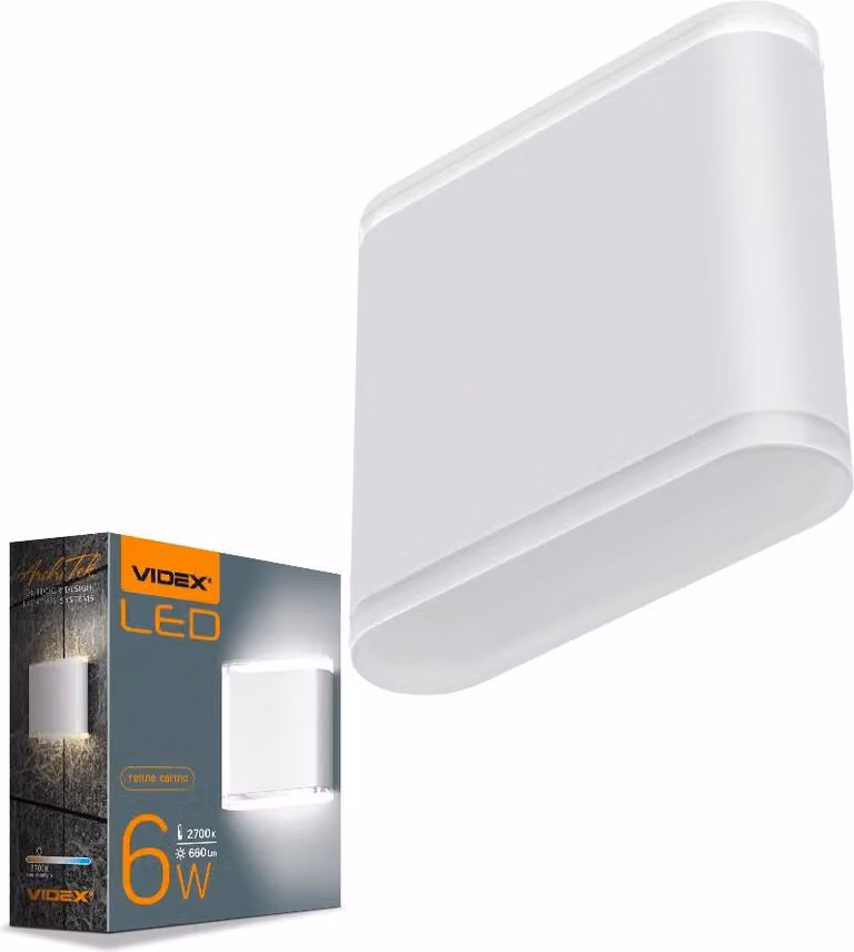 Luce di facciata bifacciale VIDEX-6W-EVAN-WHITE