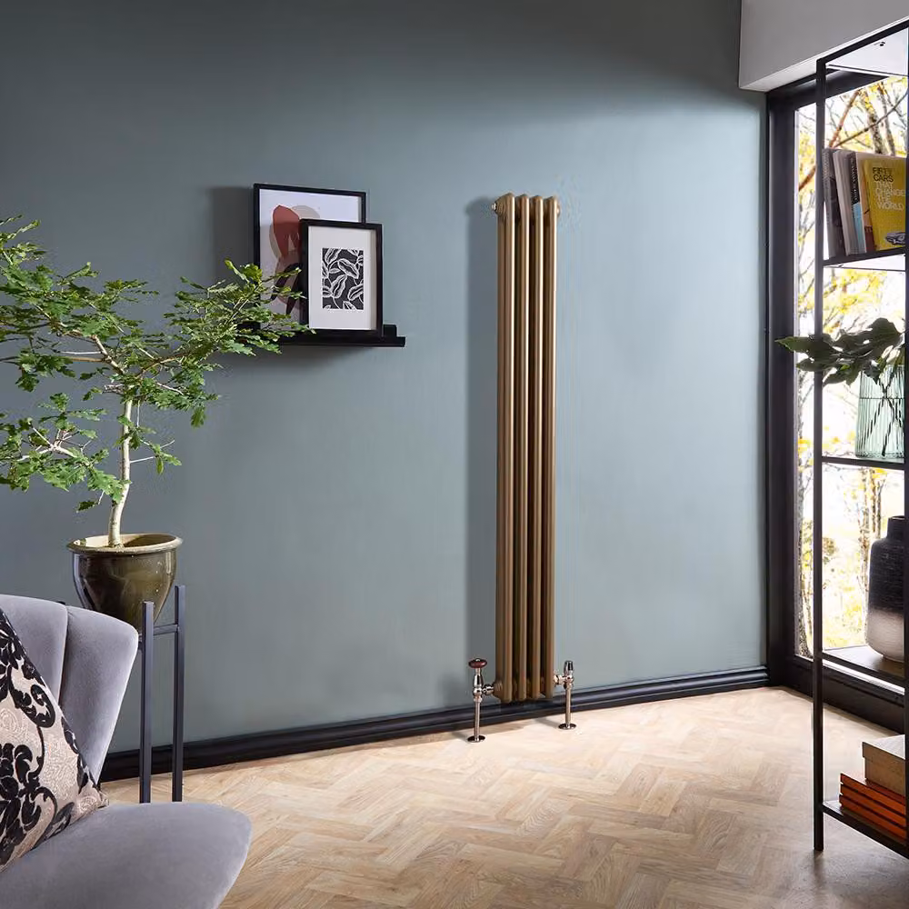 Radiatore Tradizionale Verticale a Doppia Colonna - Bronzo Metallizzato - 1500mm x 200mm - Regent by Hudson Reed