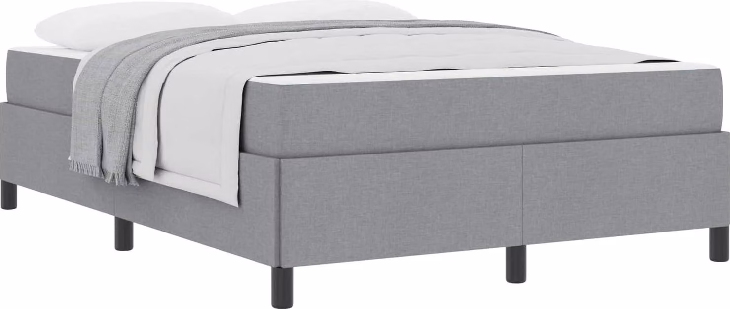 Letto a molle Grigio chiaro 160 x 200 cm Tessuto