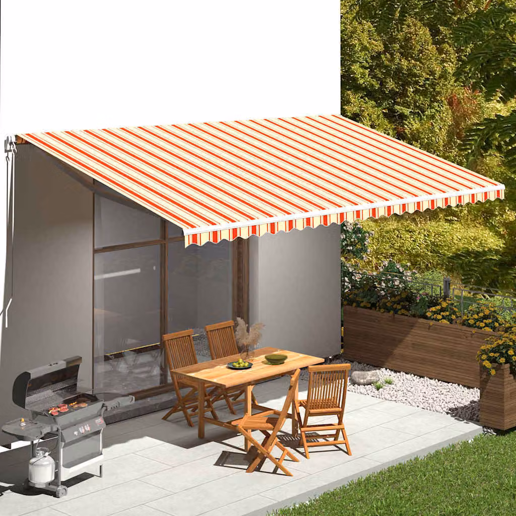 vidaXL Tessuto di Ricambio per Tenda da Sole in Poliestere, Giallo e Arancione, L 600 x P 300 cm