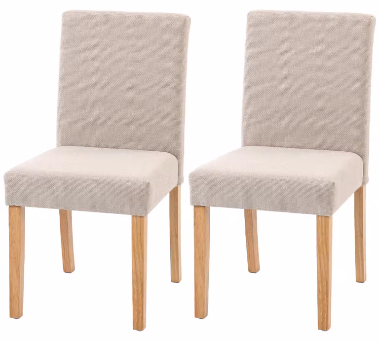 HOMCOM Set da 2 sedie da sala da pranzo con schienale, effetto lino