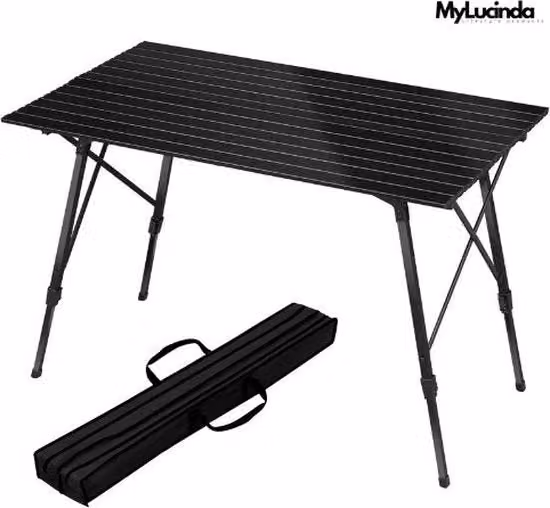 Tavolo da giardino Mylucinda moderno con piano inclinato e regolabile in altezza, colore nero opaco, L: 120 cm, P: 68 cm, H: 68 cm