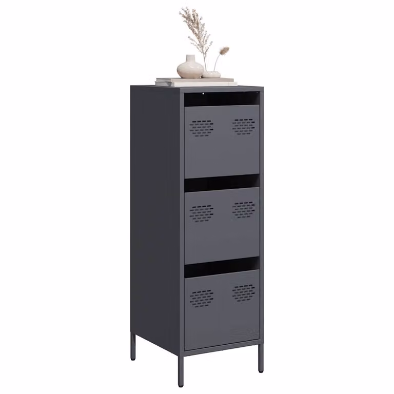 Credenza moderna vidaXL in acciaio antracite L: 39 cm, P: 35 cm, H: 103,5 cm