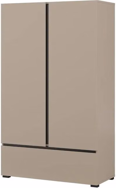 Armadio di stoccaggio HAVANA beige e nero 2 porte 1 cassetto – Eleganza discreta e salvaspazio