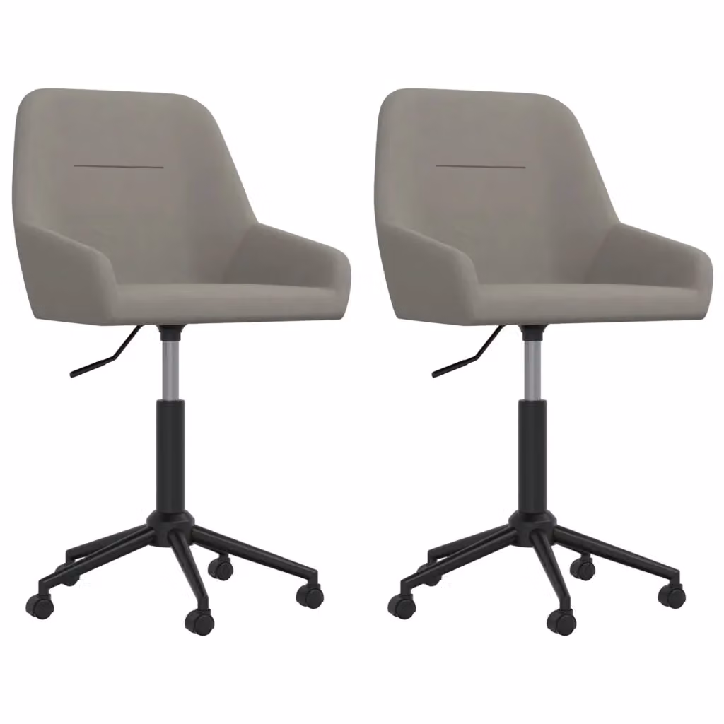 Set di 2 sedie da pranzo girevoli VIDAXL in velluto grigio con base in metallo e legno – 2