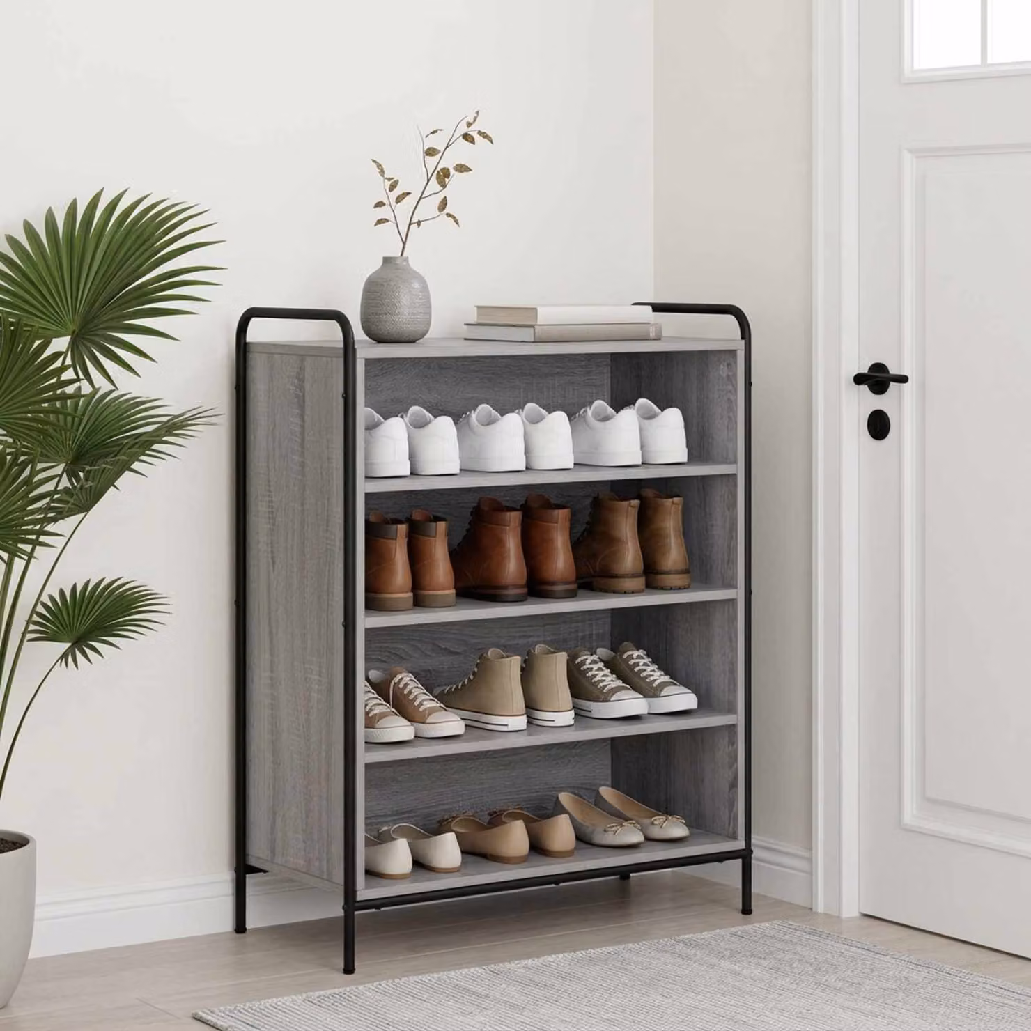 vidaXL Mobile per scarpe 76 x 36,5 x 93 cm Legno ingegnerizzato