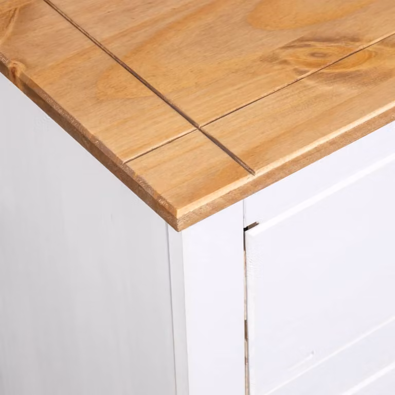 vidaXL Credenza bianca 80 x 40 x 83 cm Pino di Panama