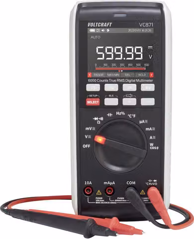 VOLTCRAFT VC871 Multimetro portatile calibrato (ISO) registratore di dati digitali CAT III 1000 V, CAT IV 600 V Display (conteggi): 60000 (VC-13948590)