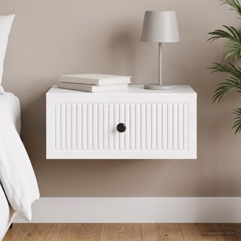 Armadio da notte vidaXL bianco lucido L 49 x P 34,5 x H 20 cm