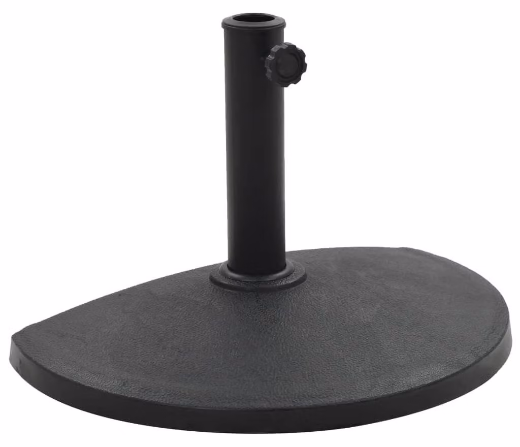 Supporto per ombrellone a forma di semicerchio, da 9 kg, in resina, colore nero