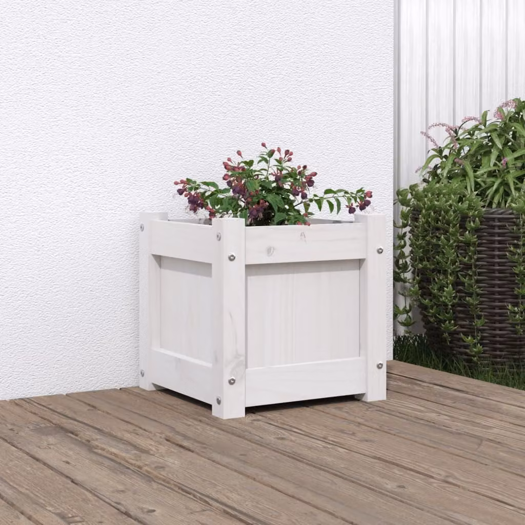 Fioriera da giardino vidaXL in legno di pino bianco L/P/H: 31 x 31 x 31 cm