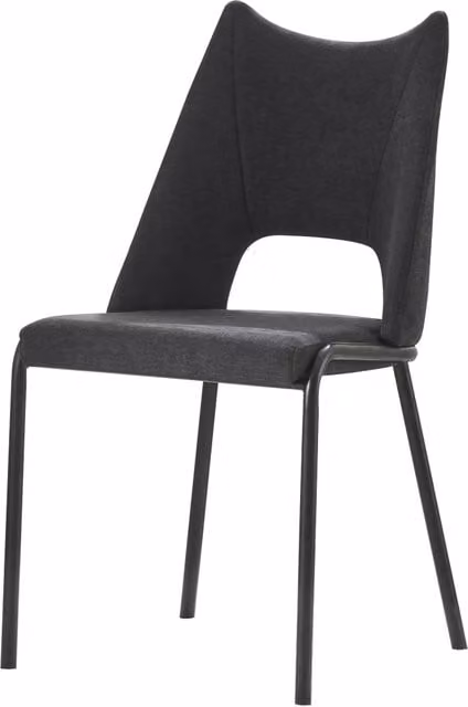 Sedia LAPUA CASA VITAL grigio scuro e nero in tessuto con struttura in metallo opaco per la tua sala da pranzo