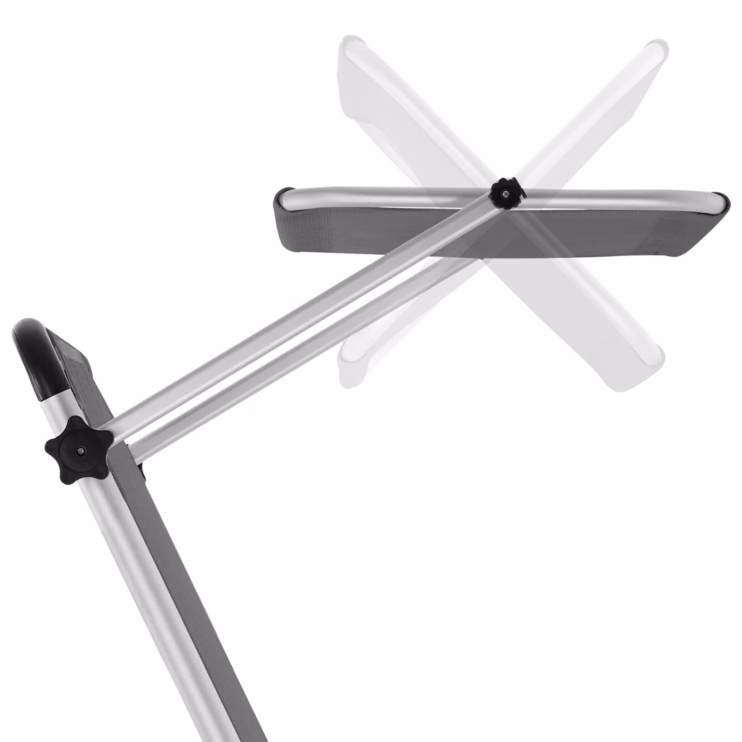 Lettino da giardino TecTake in alluminio grigio con parasole e poggiatesta regolabile L: 120 cm, P: 60,5 cm, H: 111 cm