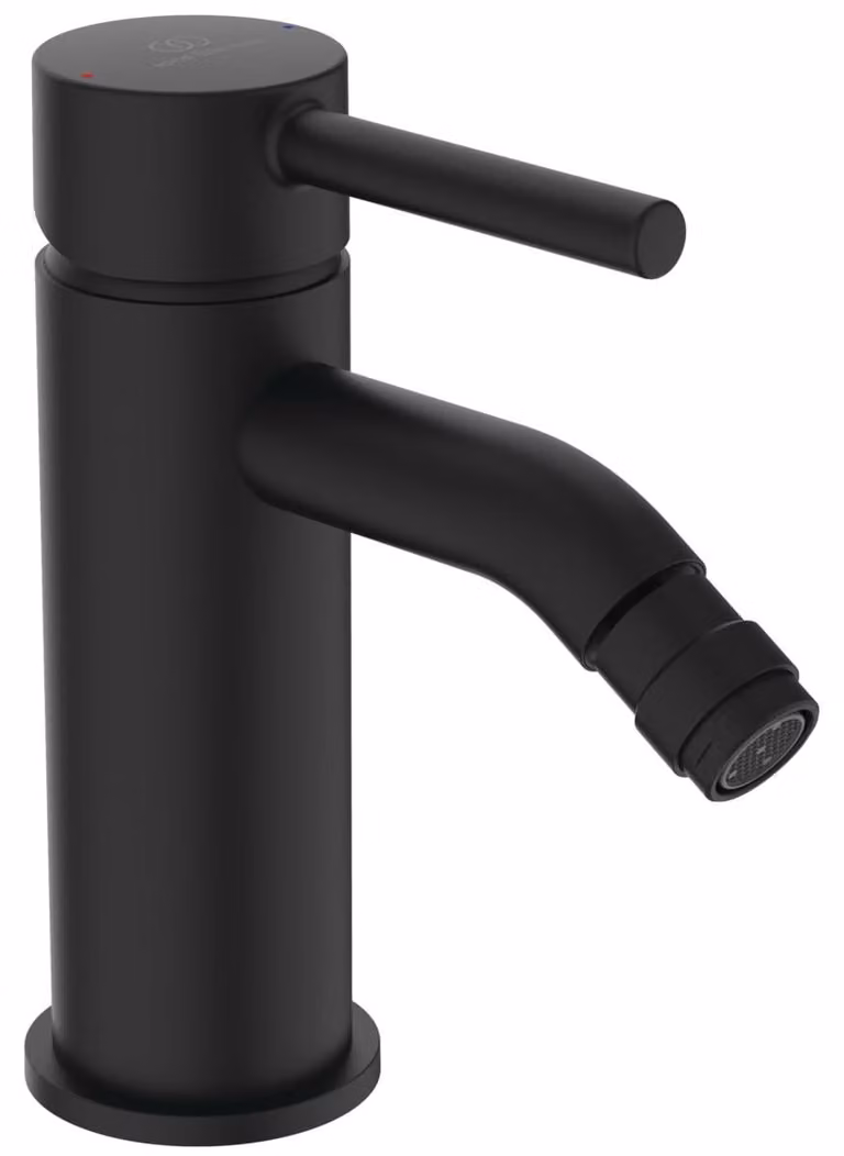 Miscelatore monocomando per bidet, con bocchetta fissa, finitura nera opaca
