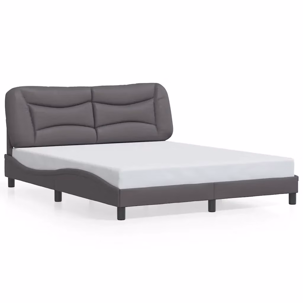 Giroletto senza materasso Hvar vidaXL in similpelle grigio 160x200 cm – 2