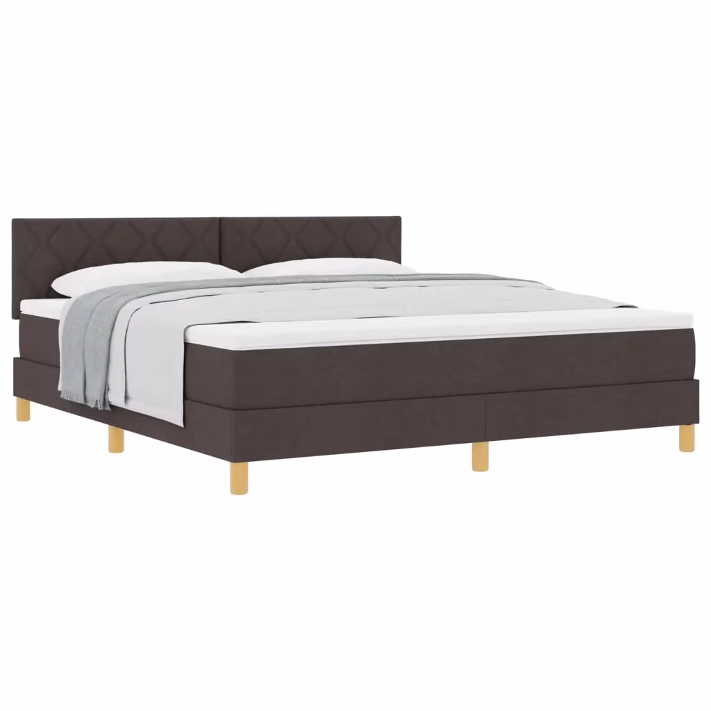 Letto ibrido con struttura imbottita vidaXL in legno e metallo, Marrone, L: 180 cm x P: 200 cm x H: 280 cm – 2