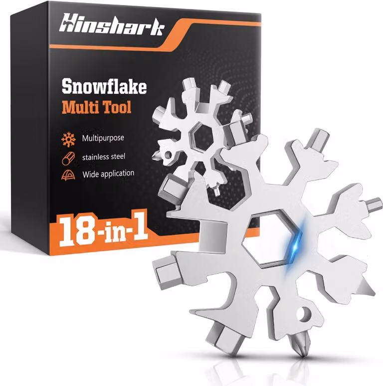 Regali per Uomini - Calendario dell'Avvento per Uomini 18-24 - Multitool a forma di fiocco di neve, regalo per uomo - Gadget per uomini - Regalo originale per lui