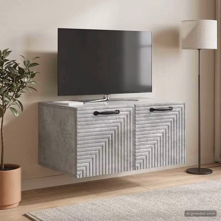 Mobile Porta TV da Muro vidaXL in MDF Grigio Cemento, Design Moderno, L 59,5 x P 41 x H 30 cm