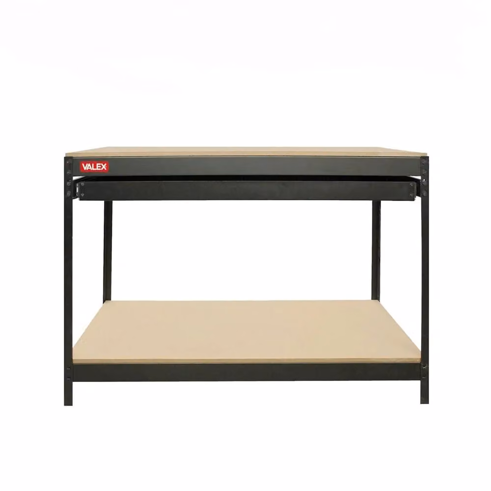 Banco da lavoro per officina con cassetto per utensili Valex colore nero L: 120 cm, P: 60 cm, H: 93 cm – 2