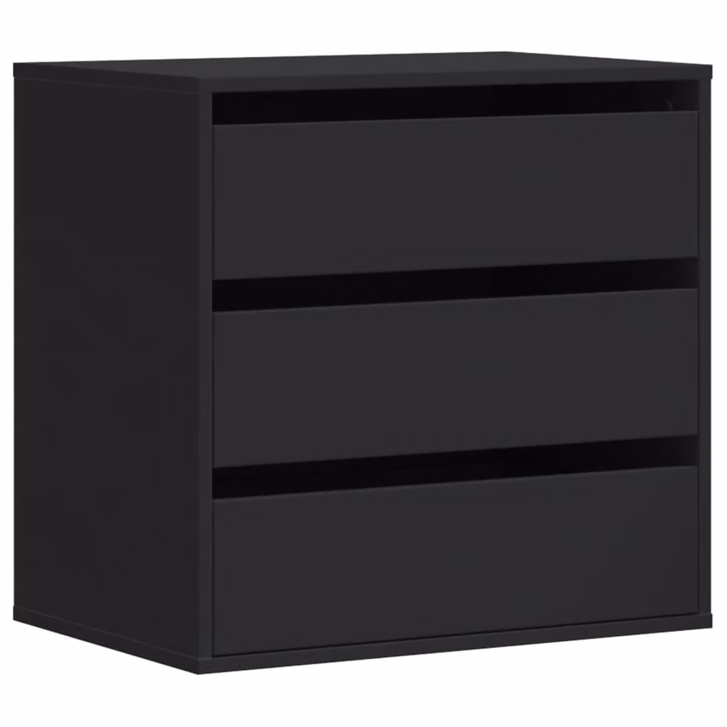 Cassettiera Angolare Nera 60x41x58 cm in Legno Multistrato