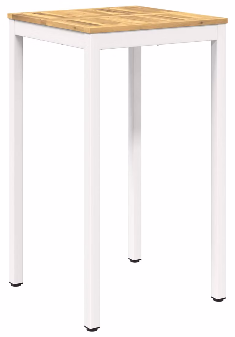 Tavolo da giardino, bianco, 60 x 60,5 x 105 cm, in legno massello di acacia