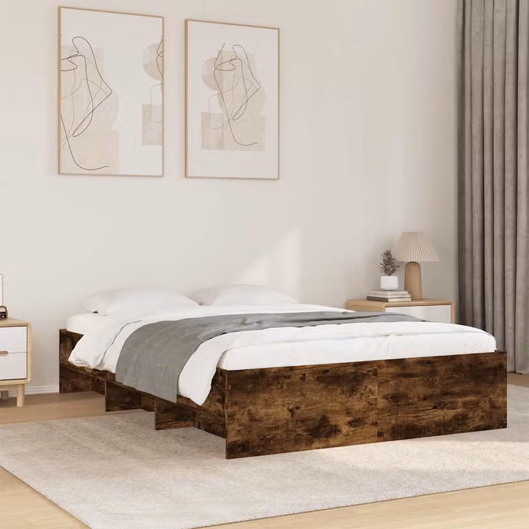Giroletto senza materasso vidaXL in legno color rovere fumo L: 120 cm, P: 200 cm