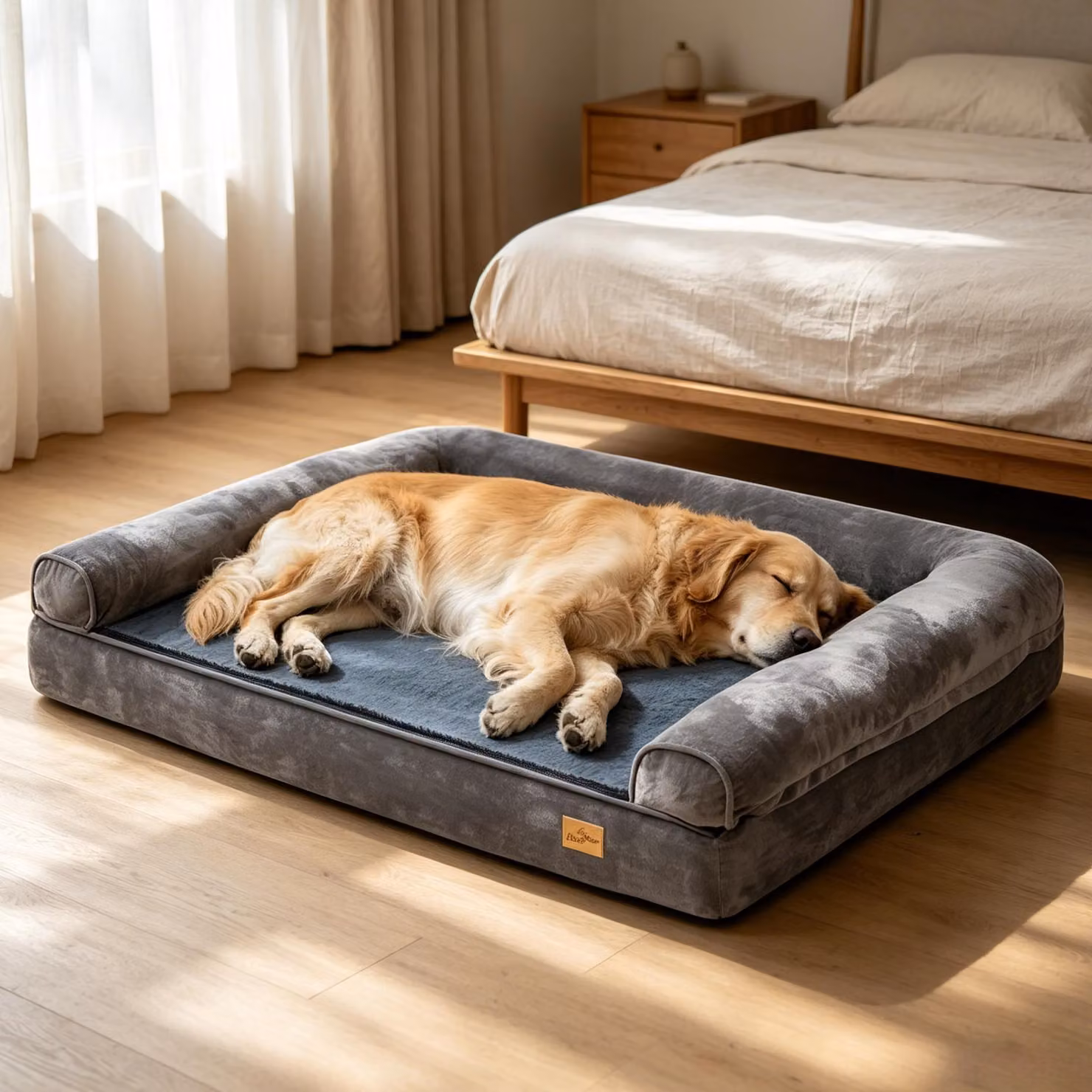 WISFOR letto ortopedico per cani letto per animali domestici in schiuma di memoria divano per cani cesto per cani articolazione-amichevole 63x50cm XXL: 135x100x24cm