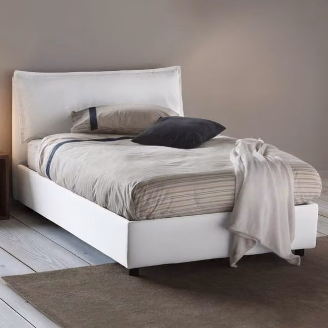 Letto Piazza e Mezza Sfoderabile Talamo Italia con Contenitore a Alzata, Bianco, L/P/H: 120 x 200 cm – 1